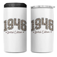 1946 Retro Birthday 4 in 1 Can Cooler Tumbler 80 Year Old Leopard 80th Birthday Gifts For Women