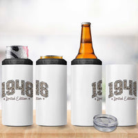1946 Retro Birthday 4 in 1 Can Cooler Tumbler 80 Year Old Leopard 80th Birthday Gifts For Women