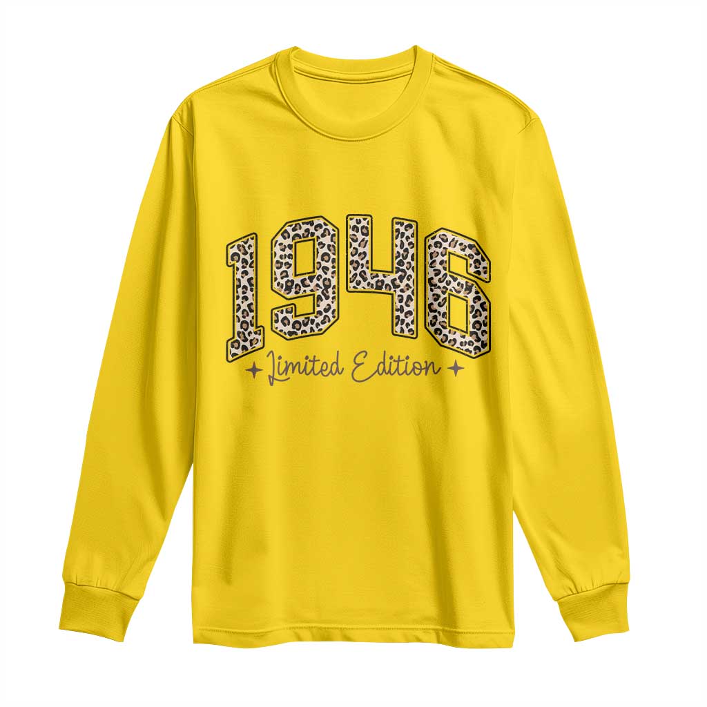 1946 Retro Birthday Long Sleeve Shirt 80 Year Old Leopard 80th Birthday Gifts For Women