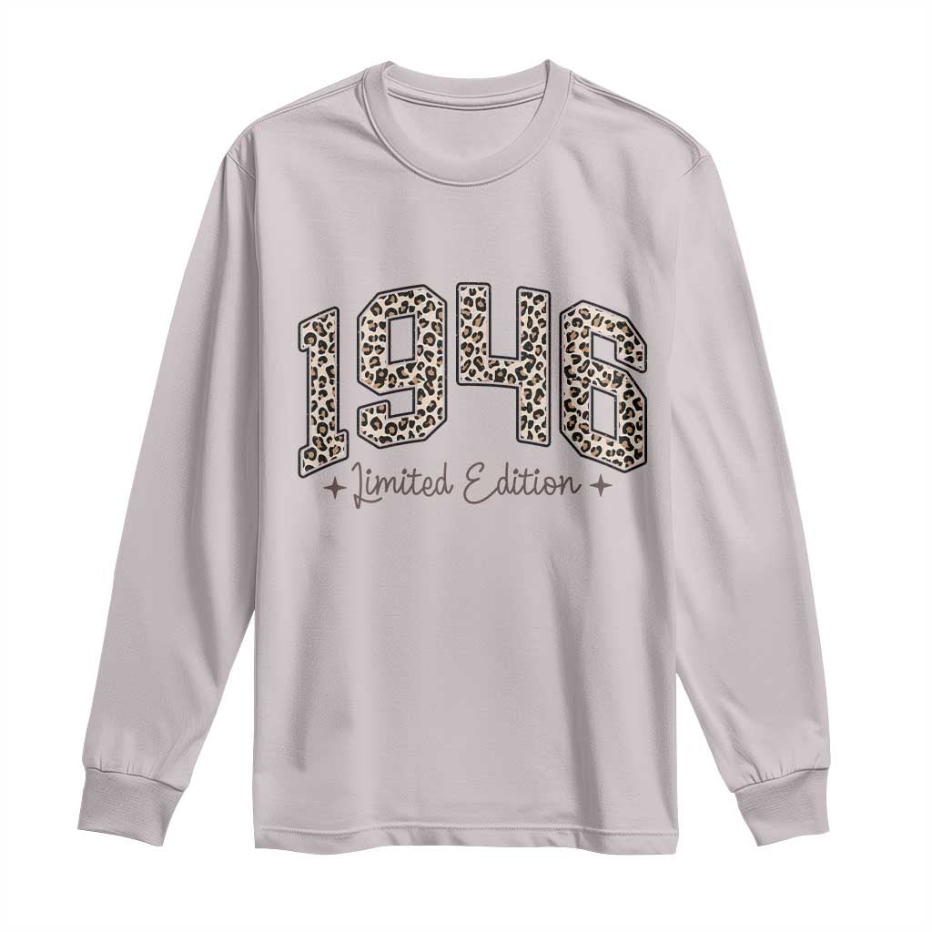 1946 Retro Birthday Long Sleeve Shirt 80 Year Old Leopard 80th Birthday Gifts For Women