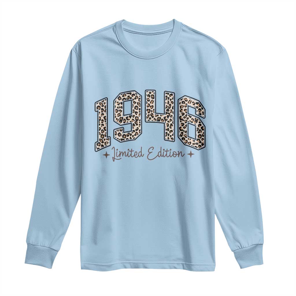 1946 Retro Birthday Long Sleeve Shirt 80 Year Old Leopard 80th Birthday Gifts For Women