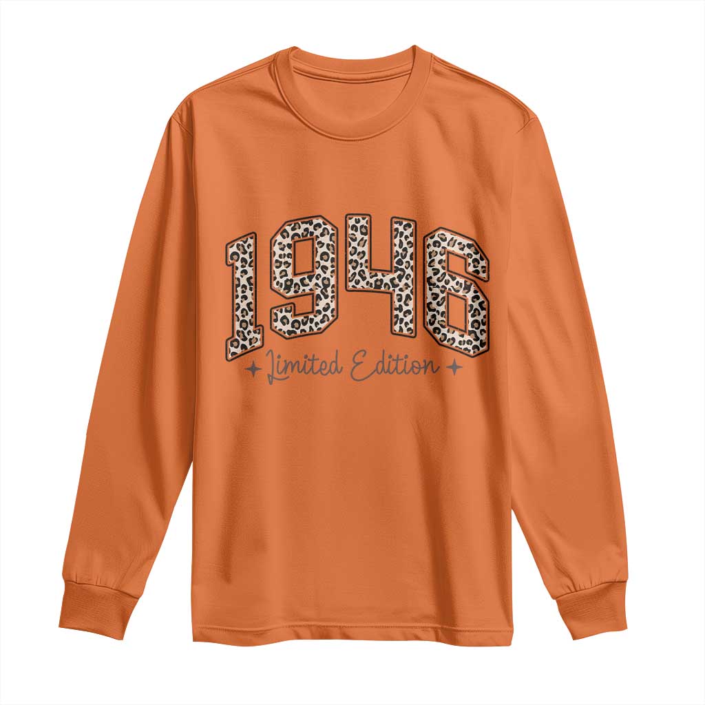 1946 Retro Birthday Long Sleeve Shirt 80 Year Old Leopard 80th Birthday Gifts For Women