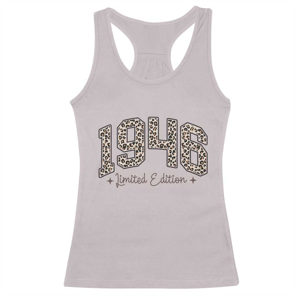 1946 Retro Birthday Racerback Tank Top 80 Year Old Leopard 80th Birthday Gifts For Women