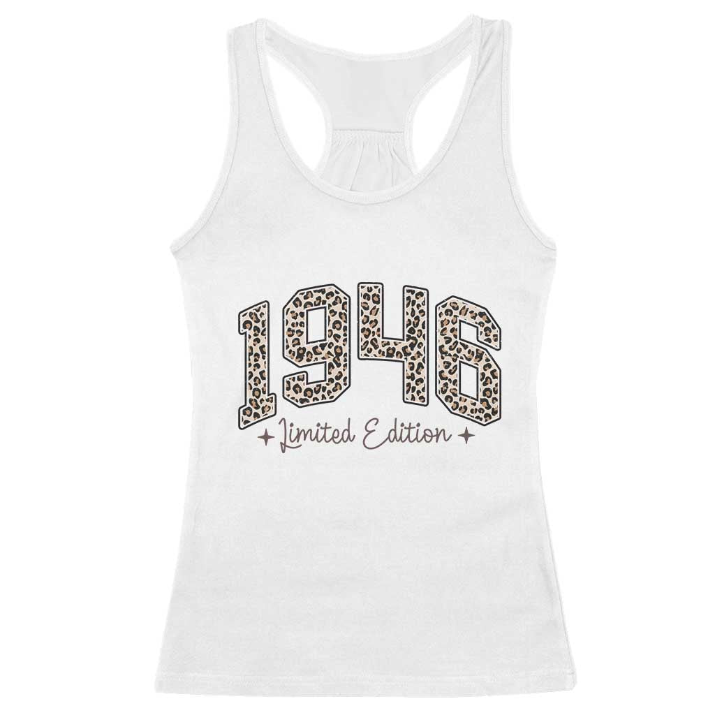 1946 Retro Birthday Racerback Tank Top 80 Year Old Leopard 80th Birthday Gifts For Women