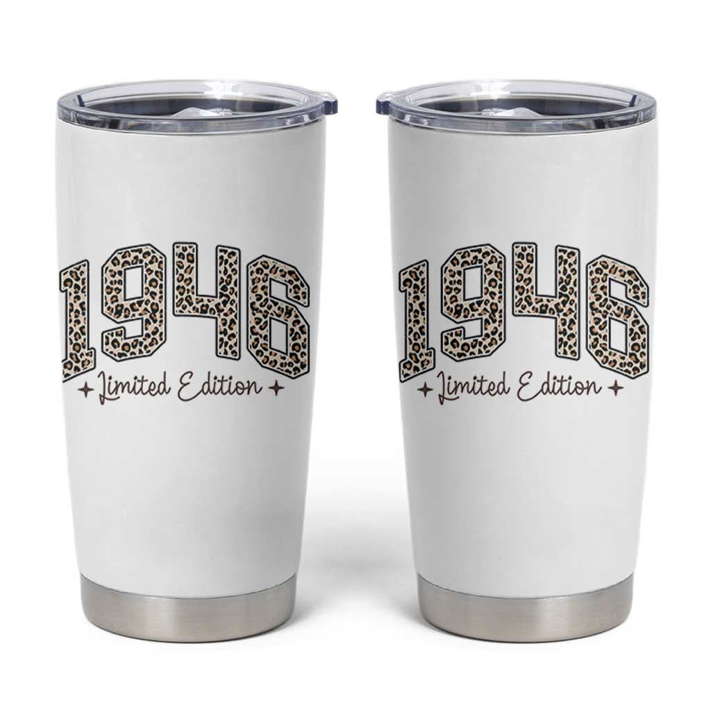 1946 Retro Birthday Tumbler Cup 80 Year Old Leopard 80th Birthday Gifts For Women