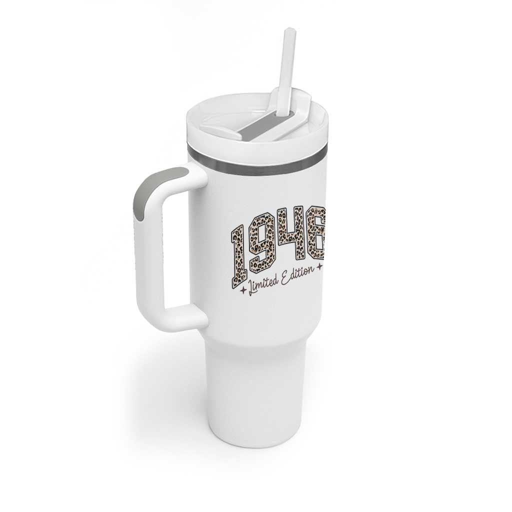 1946 Retro Birthday Tumbler With Handle 80 Year Old Leopard 80th Birthday Gifts For Women