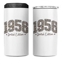 1956 Retro Birthday 4 in 1 Can Cooler Tumbler 70 Year Old Leopard 70th Birthday Gifts For Women