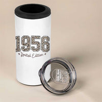 1956 Retro Birthday 4 in 1 Can Cooler Tumbler 70 Year Old Leopard 70th Birthday Gifts For Women