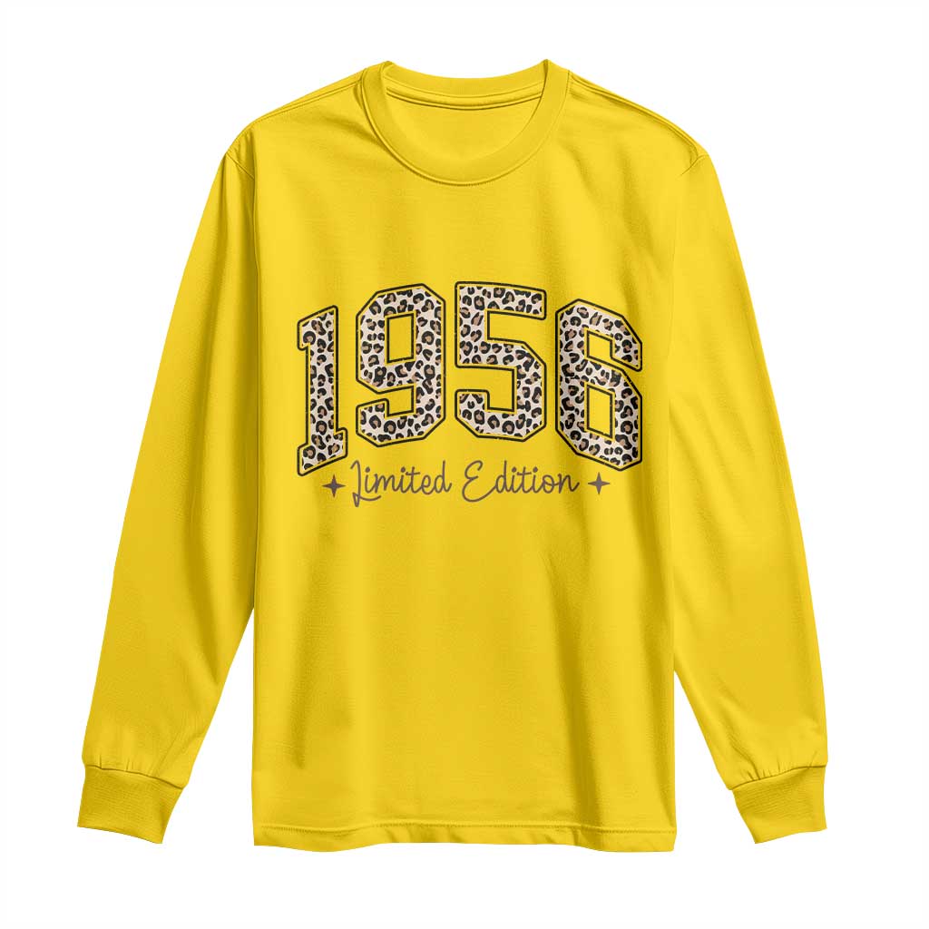 1956 Retro Birthday Long Sleeve Shirt 70 Year Old Leopard 70th Birthday Gifts For Women