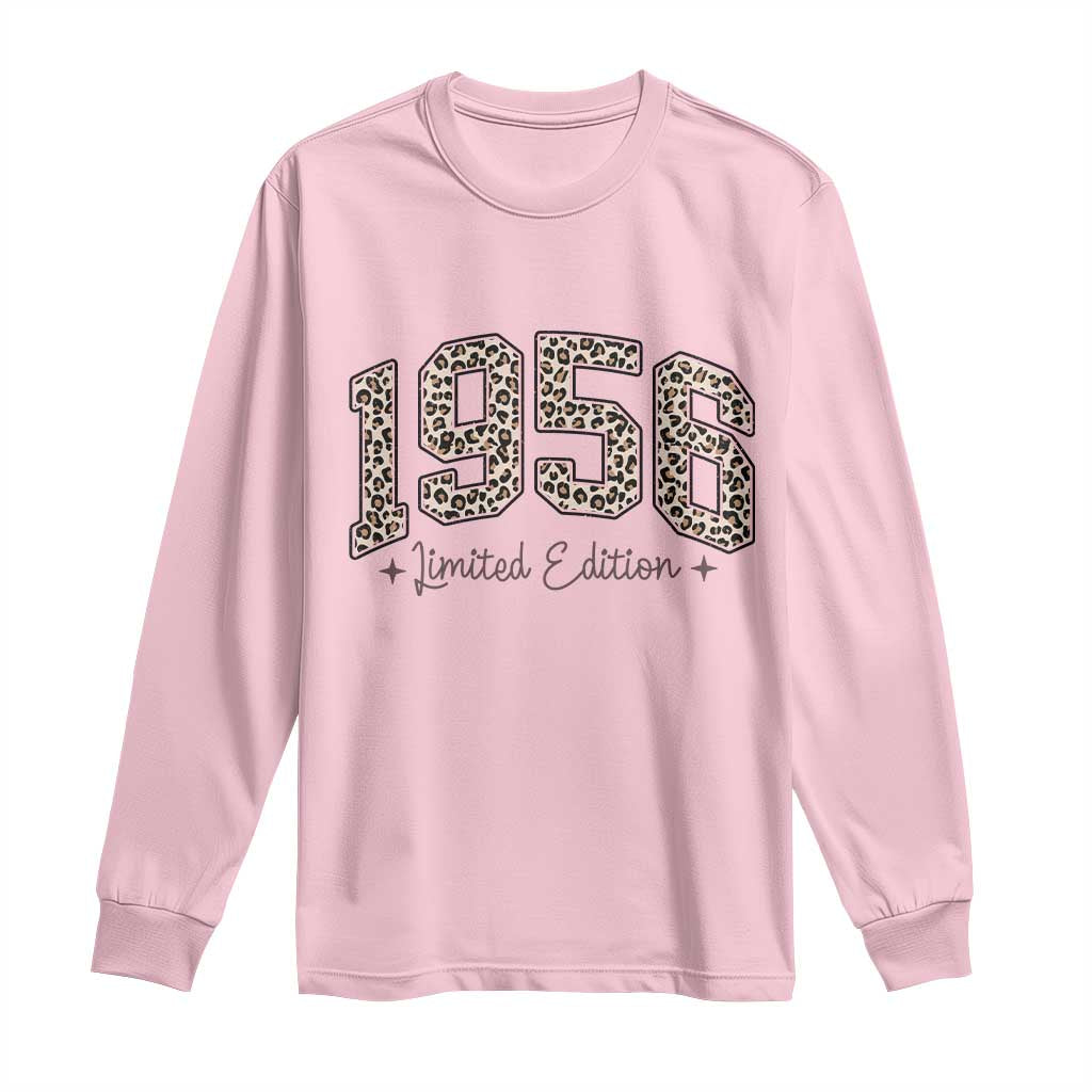 1956 Retro Birthday Long Sleeve Shirt 70 Year Old Leopard 70th Birthday Gifts For Women