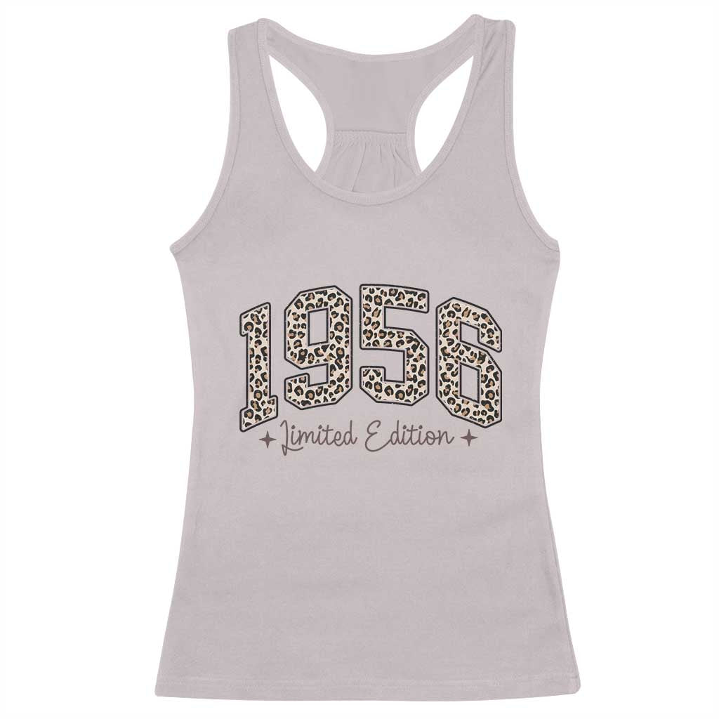 1956 Retro Birthday Racerback Tank Top 70 Year Old Leopard 70th Birthday Gifts For Women