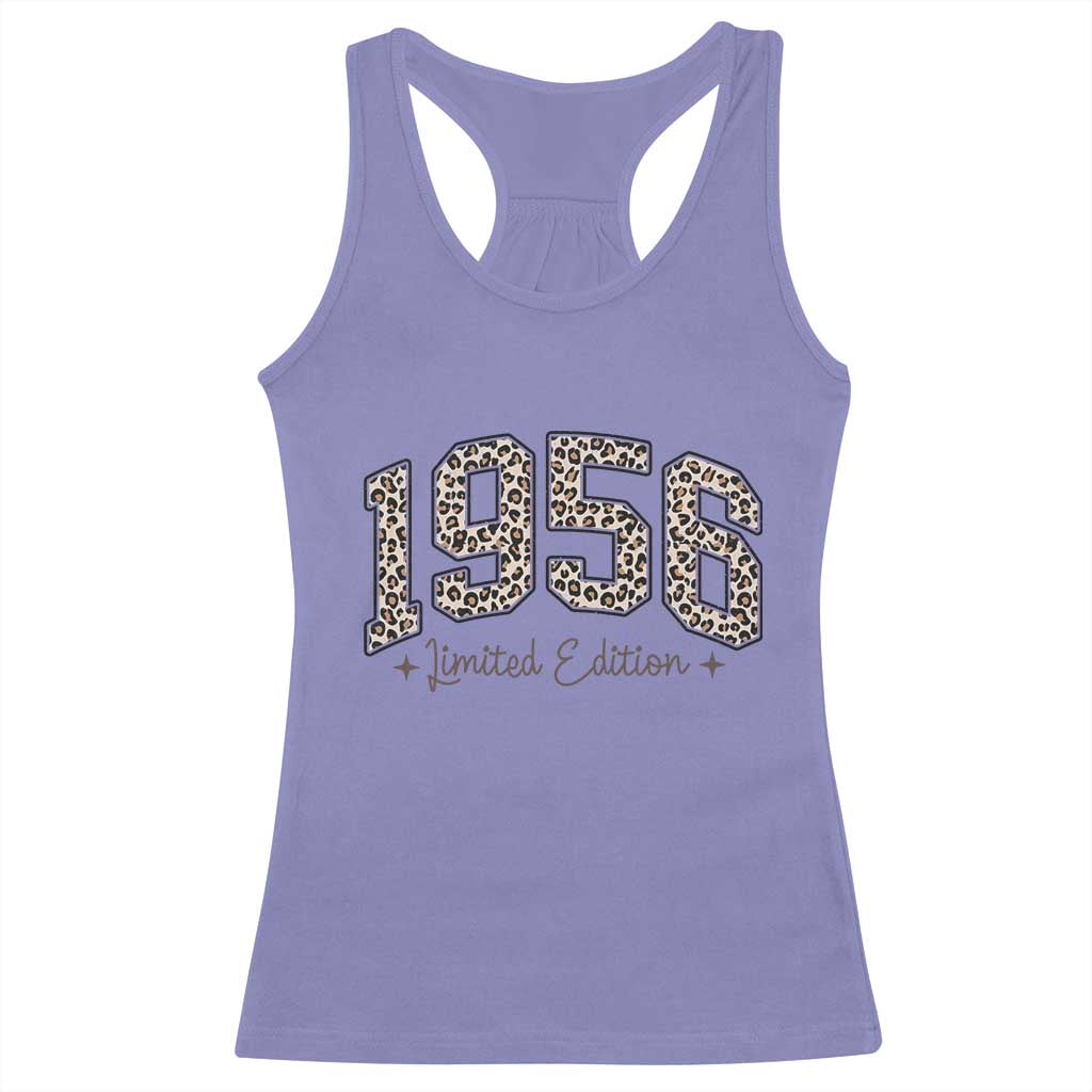 1956 Retro Birthday Racerback Tank Top 70 Year Old Leopard 70th Birthday Gifts For Women