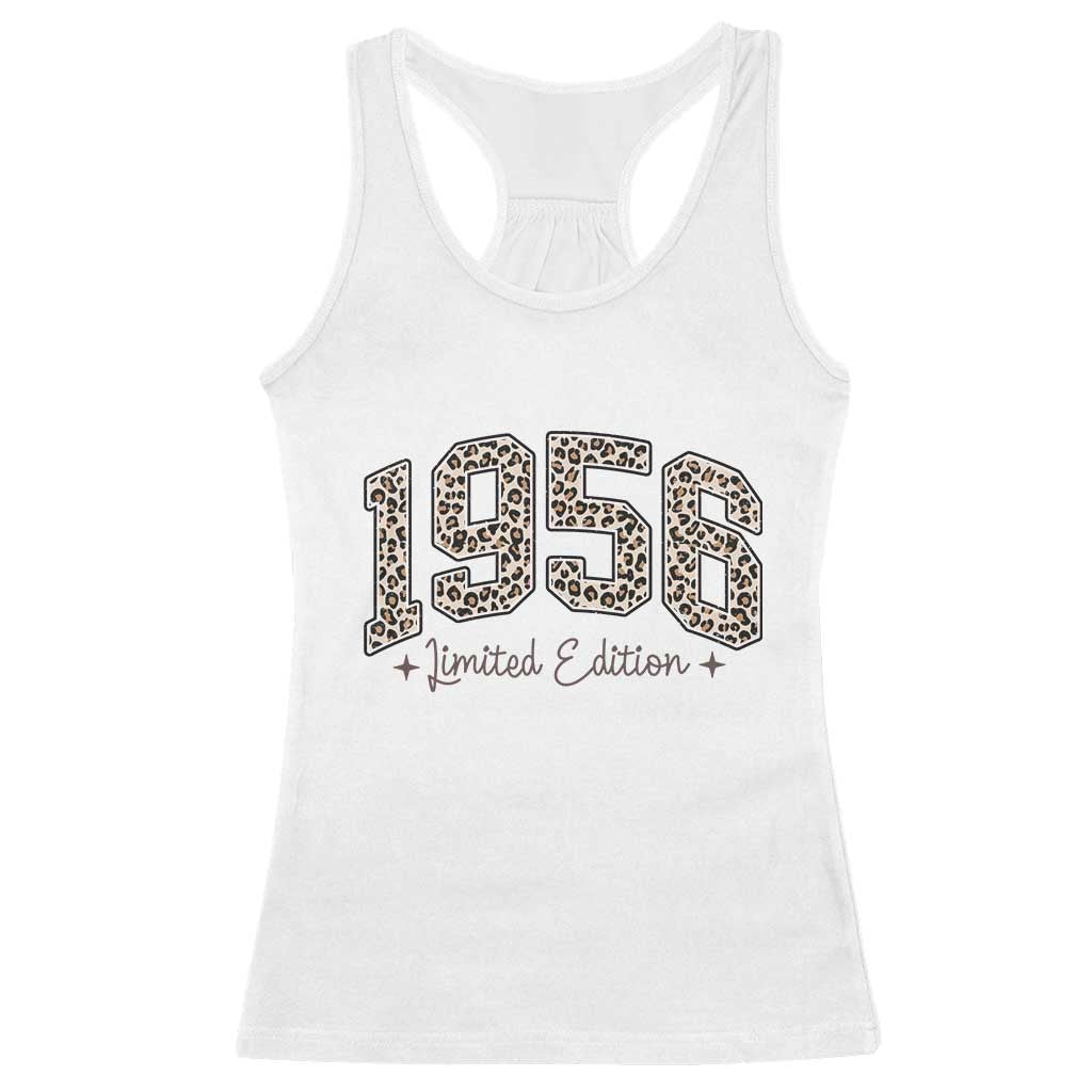 1956 Retro Birthday Racerback Tank Top 70 Year Old Leopard 70th Birthday Gifts For Women