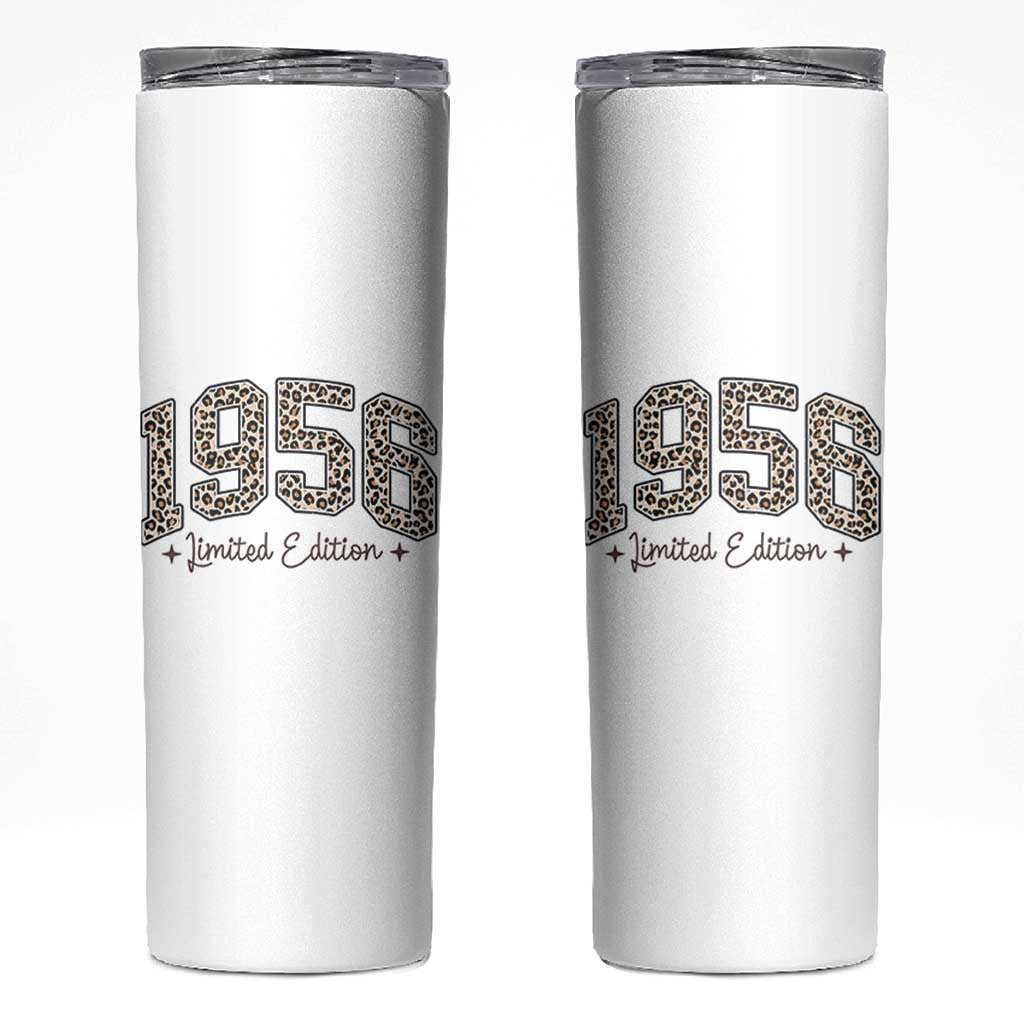 1956 Retro Birthday Skinny Tumbler 70 Year Old Leopard 70th Birthday Gifts For Women