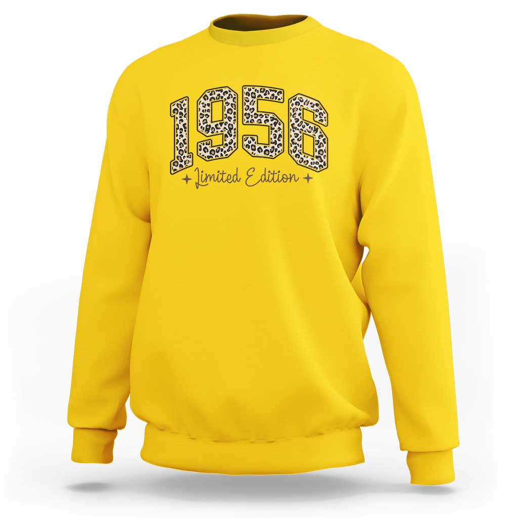 1956 Retro Birthday Sweatshirt 70 Year Old Leopard 70th Birthday Gifts For Women