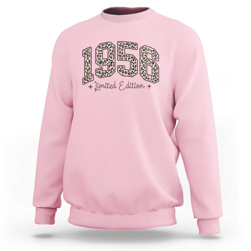 1956 Retro Birthday Sweatshirt 70 Year Old Leopard 70th Birthday Gifts For Women