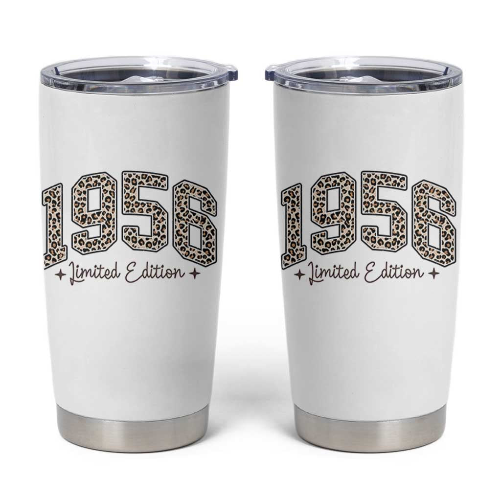1956 Retro Birthday Tumbler Cup 70 Year Old Leopard 70th Birthday Gifts For Women