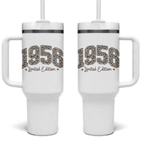 1956 Retro Birthday Tumbler With Handle 70 Year Old Leopard 70th Birthday Gifts For Women