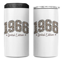 1966 Retro Birthday 4 in 1 Can Cooler Tumbler 60 Year Old Leopard 60th Birthday Gifts For Women