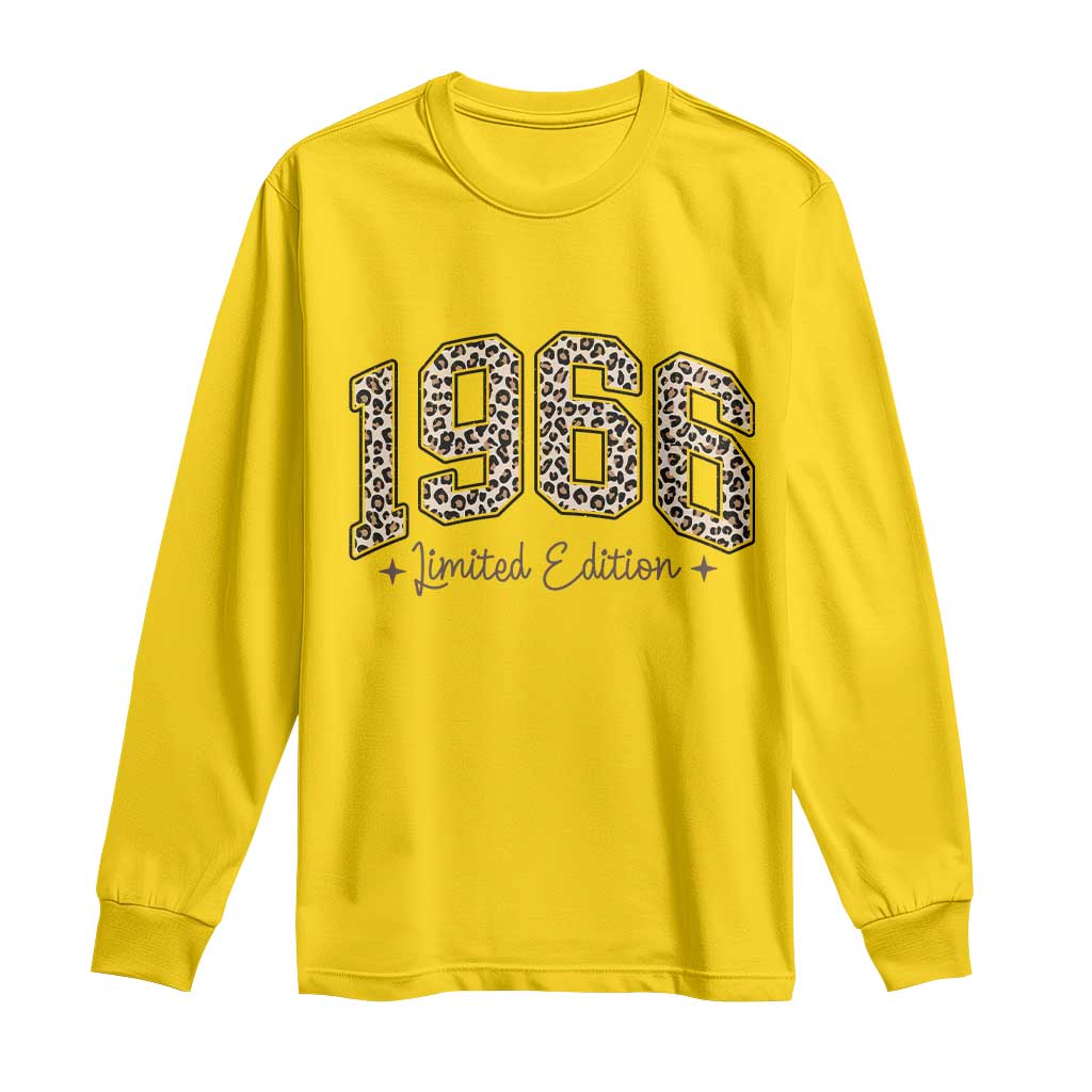 1966 Retro Birthday Long Sleeve Shirt 60 Year Old Leopard 60th Birthday Gifts For Women