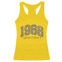1966 Retro Birthday Racerback Tank Top 60 Year Old Leopard 60th Birthday Gifts For Women