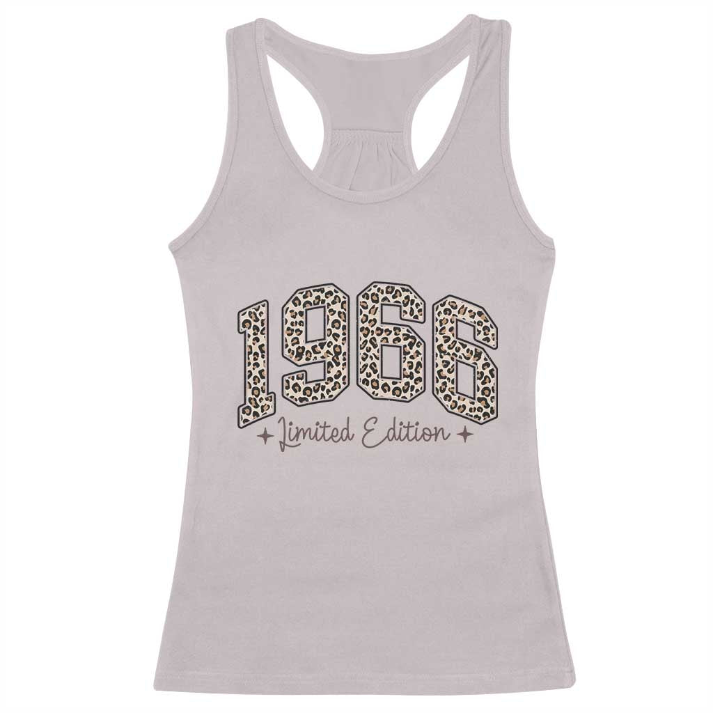 1966 Retro Birthday Racerback Tank Top 60 Year Old Leopard 60th Birthday Gifts For Women