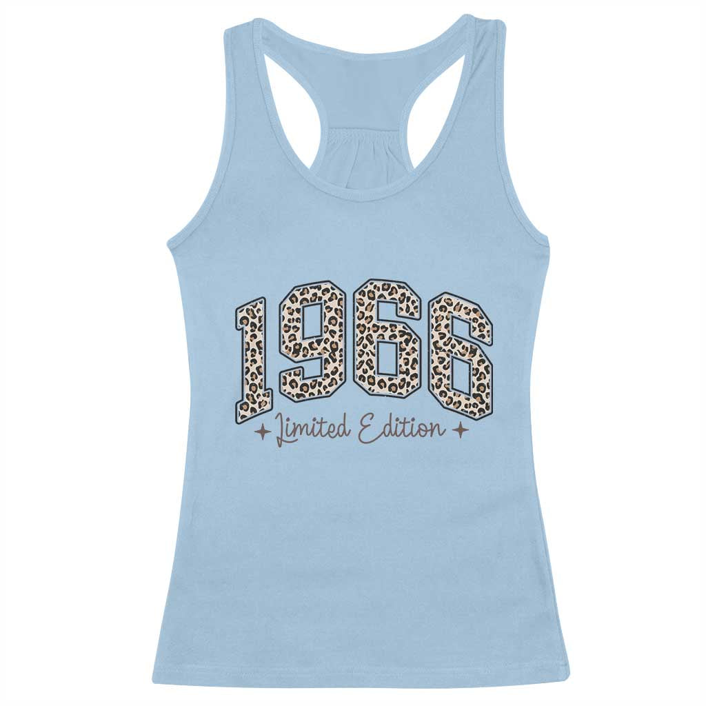 1966 Retro Birthday Racerback Tank Top 60 Year Old Leopard 60th Birthday Gifts For Women