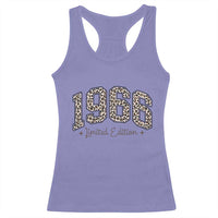 1966 Retro Birthday Racerback Tank Top 60 Year Old Leopard 60th Birthday Gifts For Women