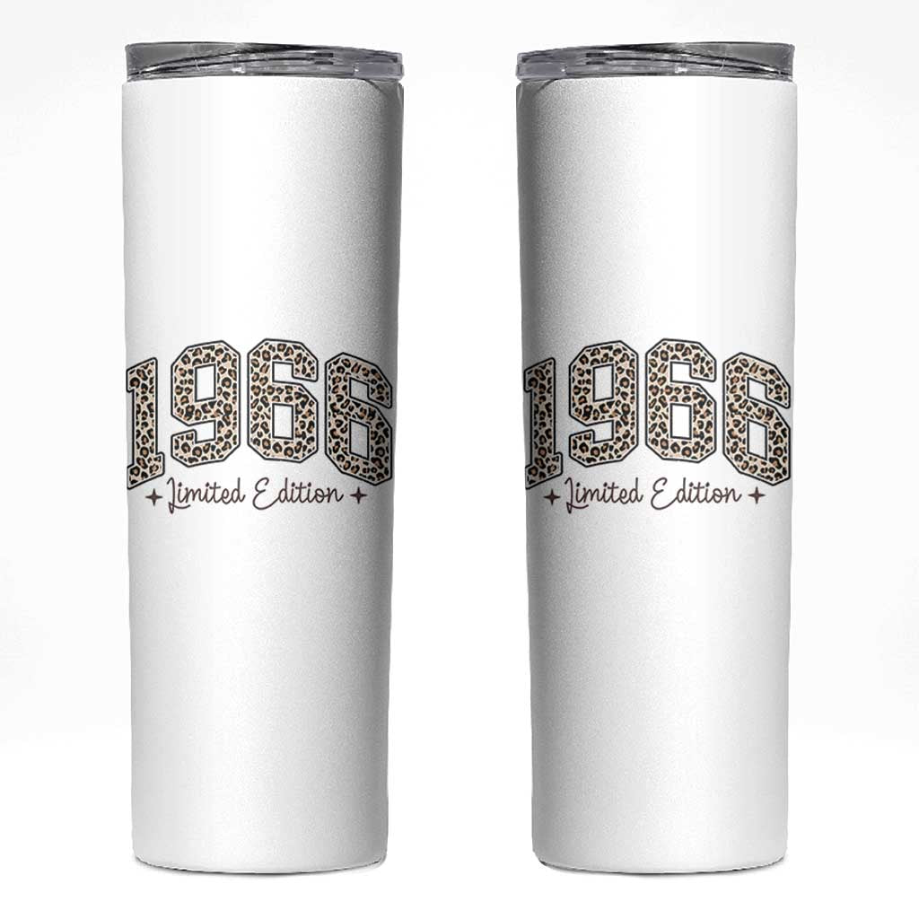 1966 Retro Birthday Skinny Tumbler 60 Year Old Leopard 60th Birthday Gifts For Women