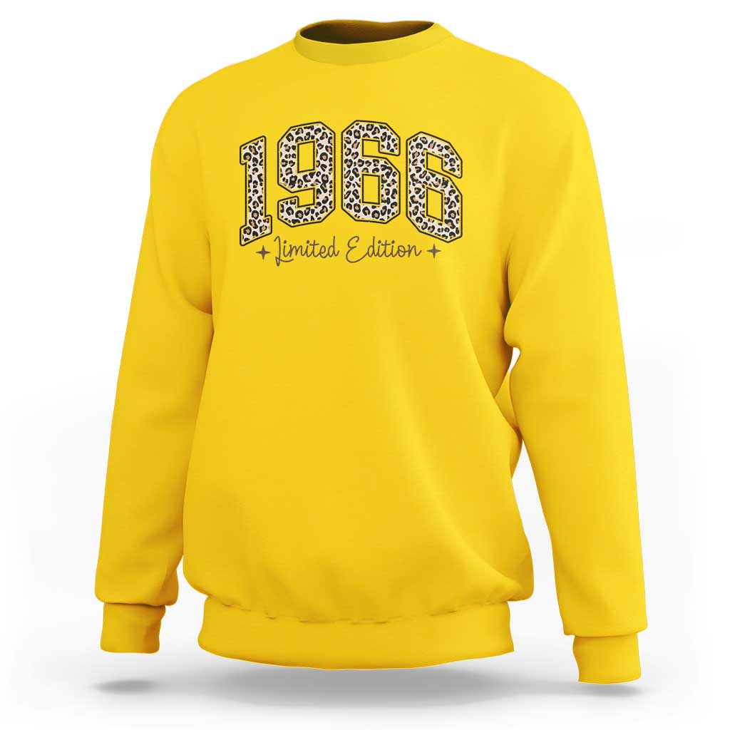 1966 Retro Birthday Sweatshirt 60 Year Old Leopard 60th Birthday Gifts For Women