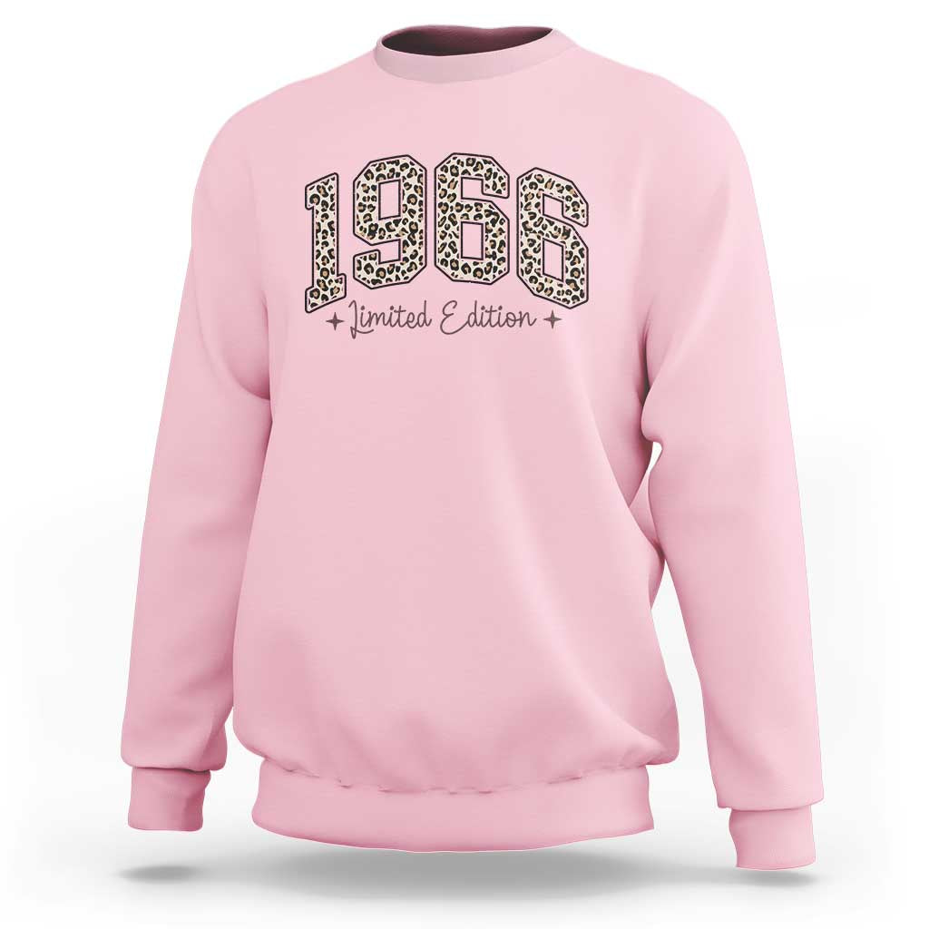 1966 Retro Birthday Sweatshirt 60 Year Old Leopard 60th Birthday Gifts For Women