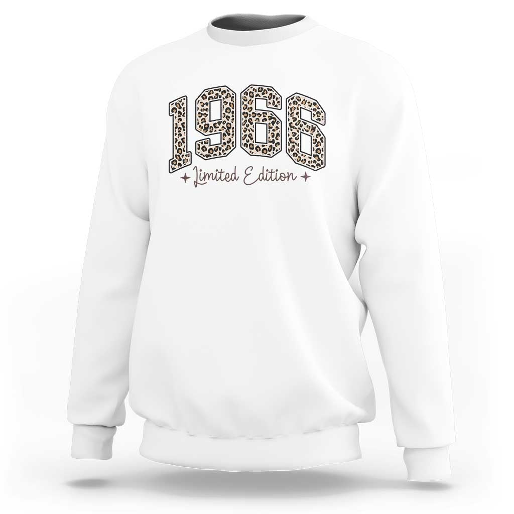 1966 Retro Birthday Sweatshirt 60 Year Old Leopard 60th Birthday Gifts For Women