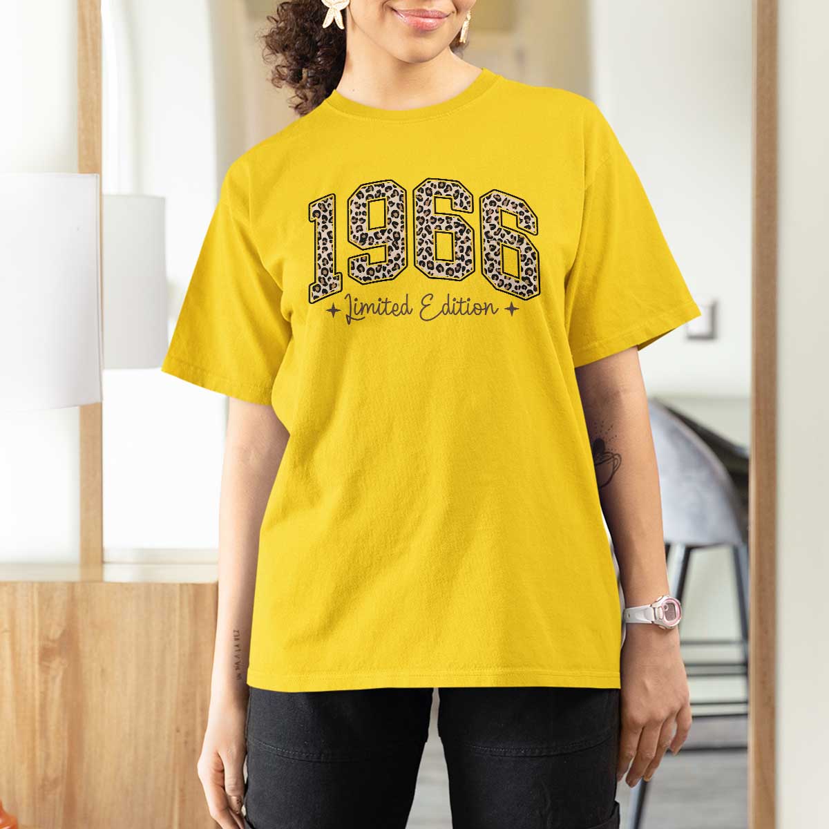 1966 Retro Birthday T Shirt For Women 60 Year Old Leopard 60th Birthday Gifts For Women