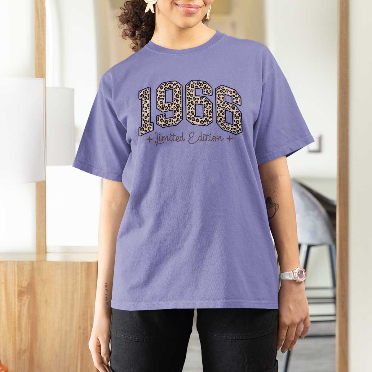 1966 Retro Birthday T Shirt For Women 60 Year Old Leopard 60th Birthday Gifts For Women