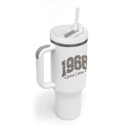 1966 Retro Birthday Tumbler With Handle 60 Year Old Leopard 60th Birthday Gifts For Women