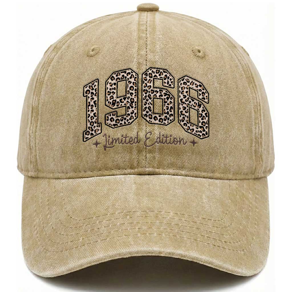 1966 Retro Birthday Washed Cotton Baseball Cap 60 Year Old Leopard 60th Birthday Gifts For Women