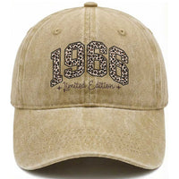 1966 Retro Birthday Washed Cotton Baseball Cap 60 Year Old Leopard 60th Birthday Gifts For Women