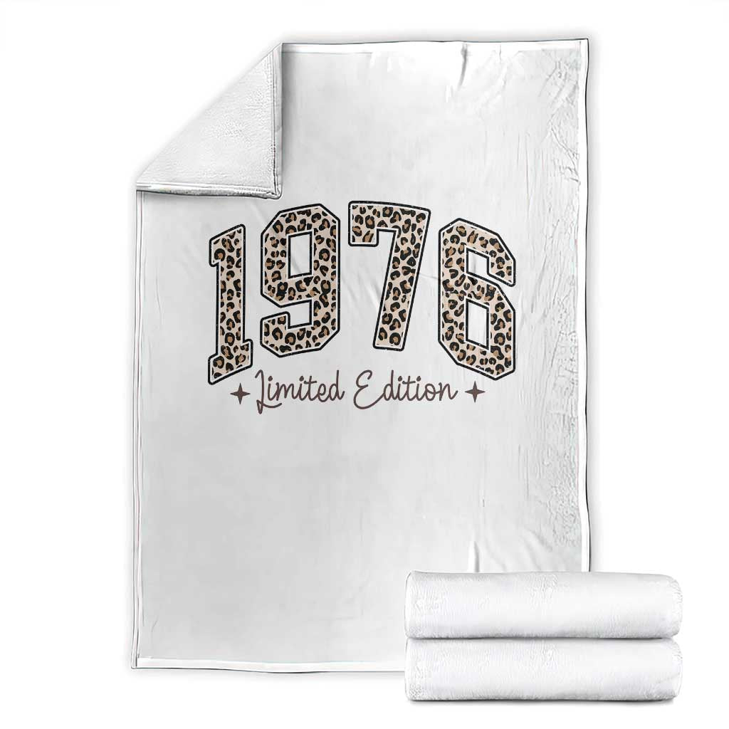 1976 Retro Birthday Throw Blanket 50 Year Old Leopard 50th Birthday Gifts For Women
