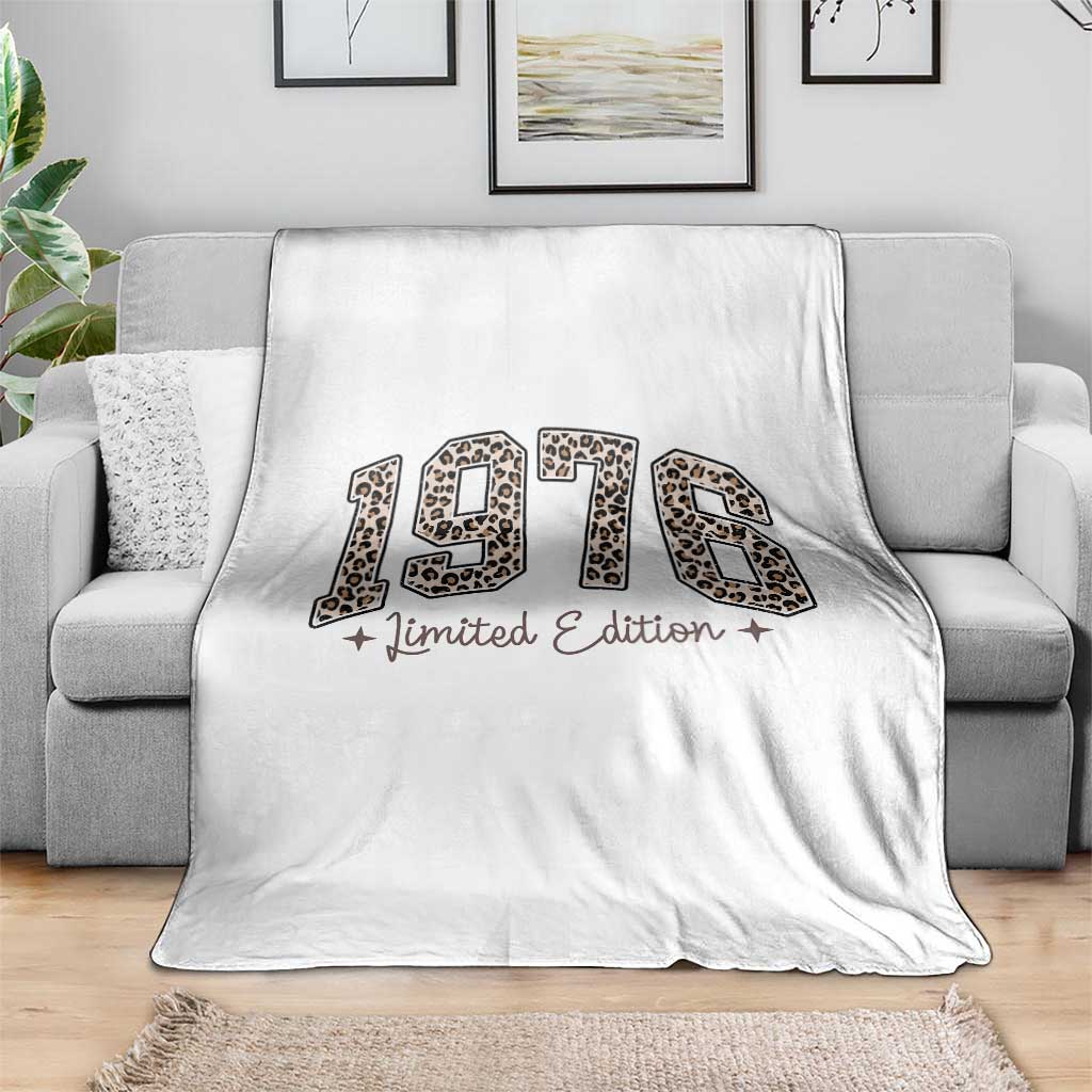 1976 Retro Birthday Throw Blanket 50 Year Old Leopard 50th Birthday Gifts For Women