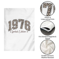 1976 Retro Birthday Garden Flag 50 Year Old Leopard 50th Birthday Gifts For Women