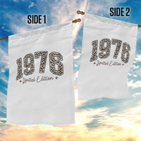 1976 Retro Birthday Garden Flag 50 Year Old Leopard 50th Birthday Gifts For Women