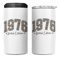 1976 Retro Birthday 4 in 1 Can Cooler Tumbler 50 Year Old Leopard 50th Birthday Gifts For Women