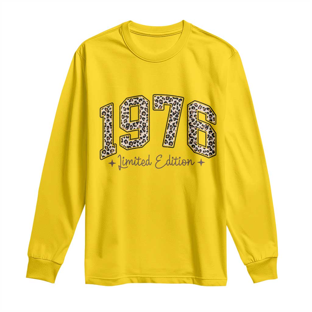1976 Retro Birthday Long Sleeve Shirt 50 Year Old Leopard 50th Birthday Gifts For Women