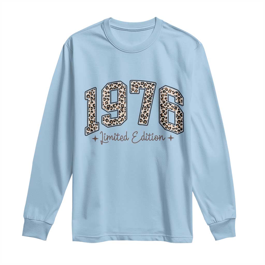 1976 Retro Birthday Long Sleeve Shirt 50 Year Old Leopard 50th Birthday Gifts For Women