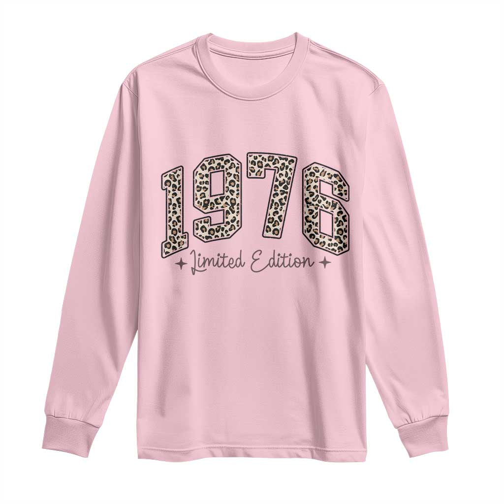 1976 Retro Birthday Long Sleeve Shirt 50 Year Old Leopard 50th Birthday Gifts For Women