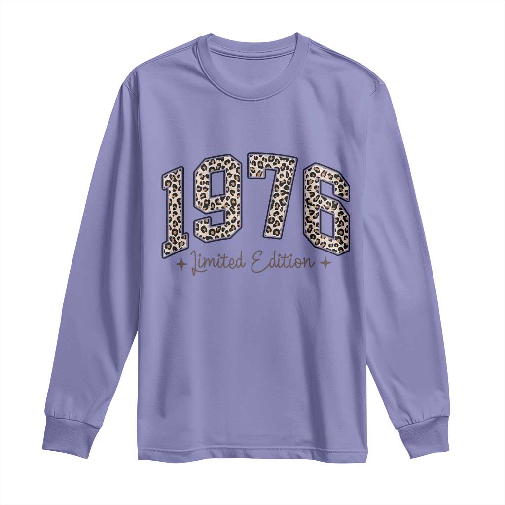 1976 Retro Birthday Long Sleeve Shirt 50 Year Old Leopard 50th Birthday Gifts For Women