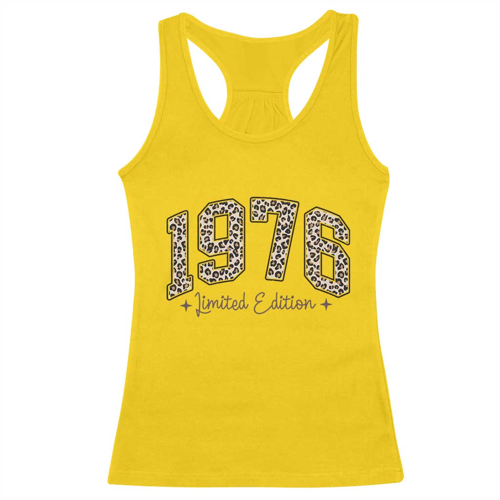 1976 Retro Birthday Racerback Tank Top 50 Year Old Leopard 50th Birthday Gifts For Women