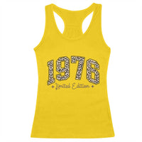 1976 Retro Birthday Racerback Tank Top 50 Year Old Leopard 50th Birthday Gifts For Women
