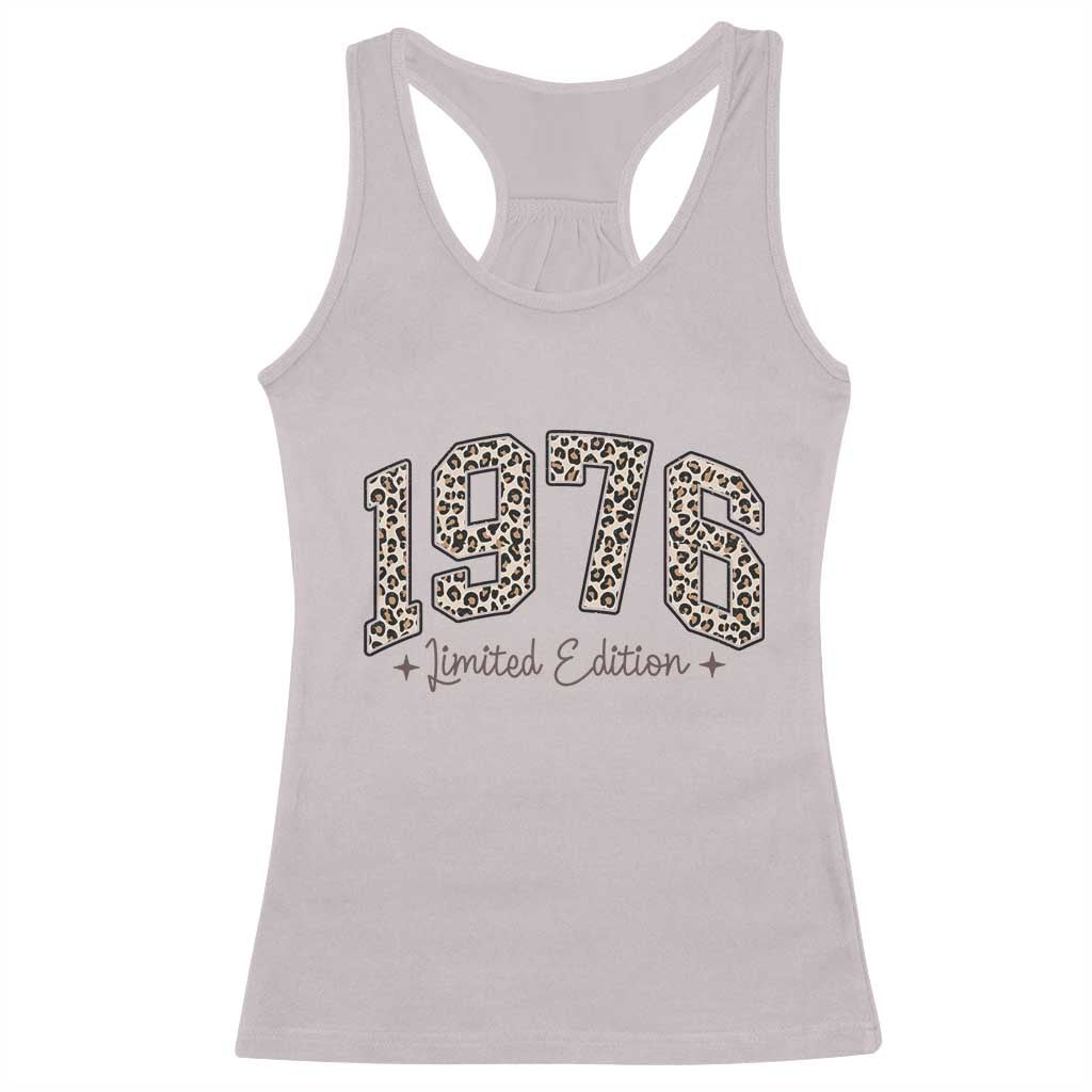 1976 Retro Birthday Racerback Tank Top 50 Year Old Leopard 50th Birthday Gifts For Women