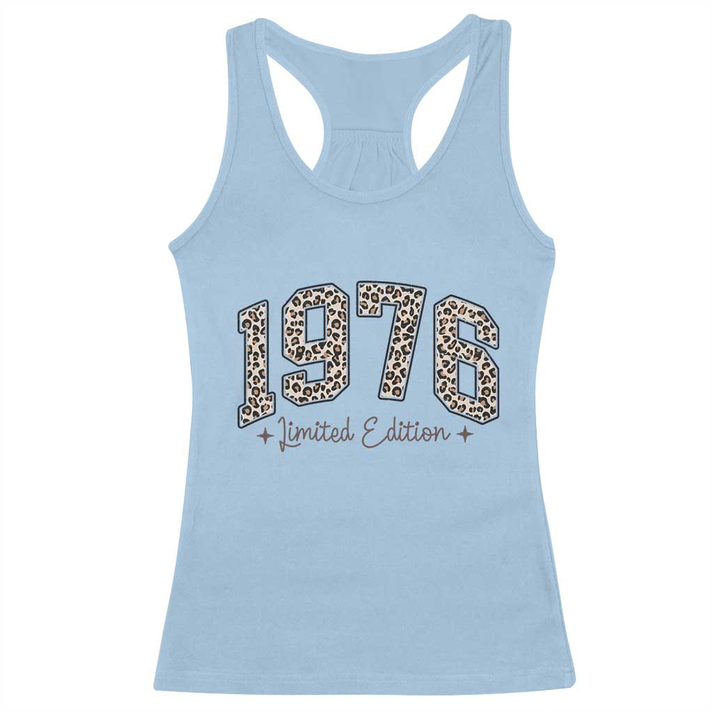 1976 Retro Birthday Racerback Tank Top 50 Year Old Leopard 50th Birthday Gifts For Women